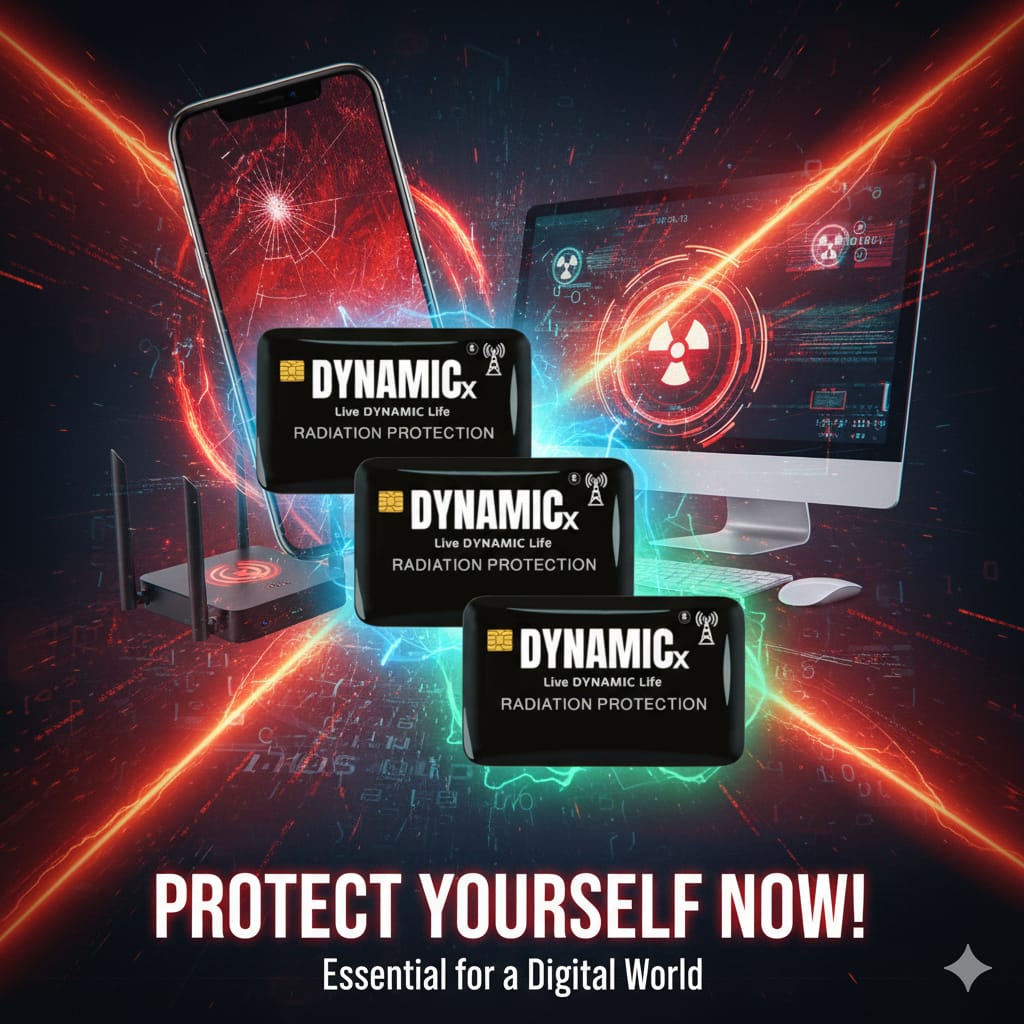 DYNAMICx Premium Radiation Protection Chip Safeguard against harmful radiation From: Mobile Phones, Computers, Tablet PC’S, Wi-Fi Routers ( Black ) x 3 Nos