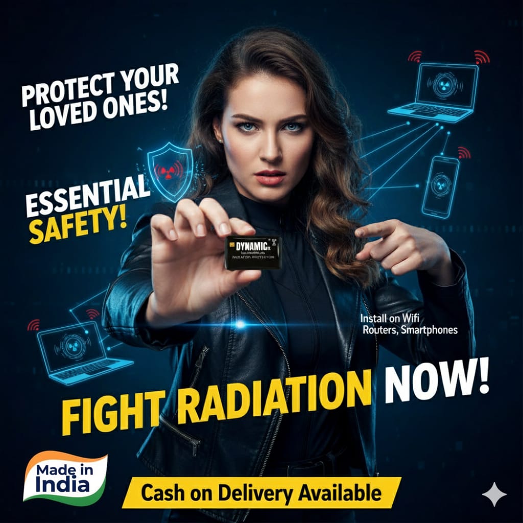 DYNAMICx Premium Radiation Protection Chip Safeguard against harmful radiation From: Mobile Phones, Computers, Tablet PC’S, Wi-Fi Routers ( Black )