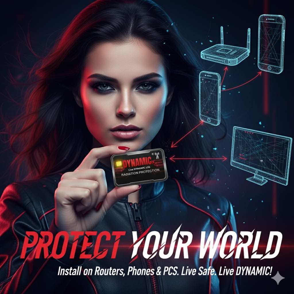 DYNAMICx Premium Radiation Protection Chip Safeguard against harmful radiation From: Mobile Phones, Computers, Tablet PC’S, Wi-Fi Routers ( Black )
