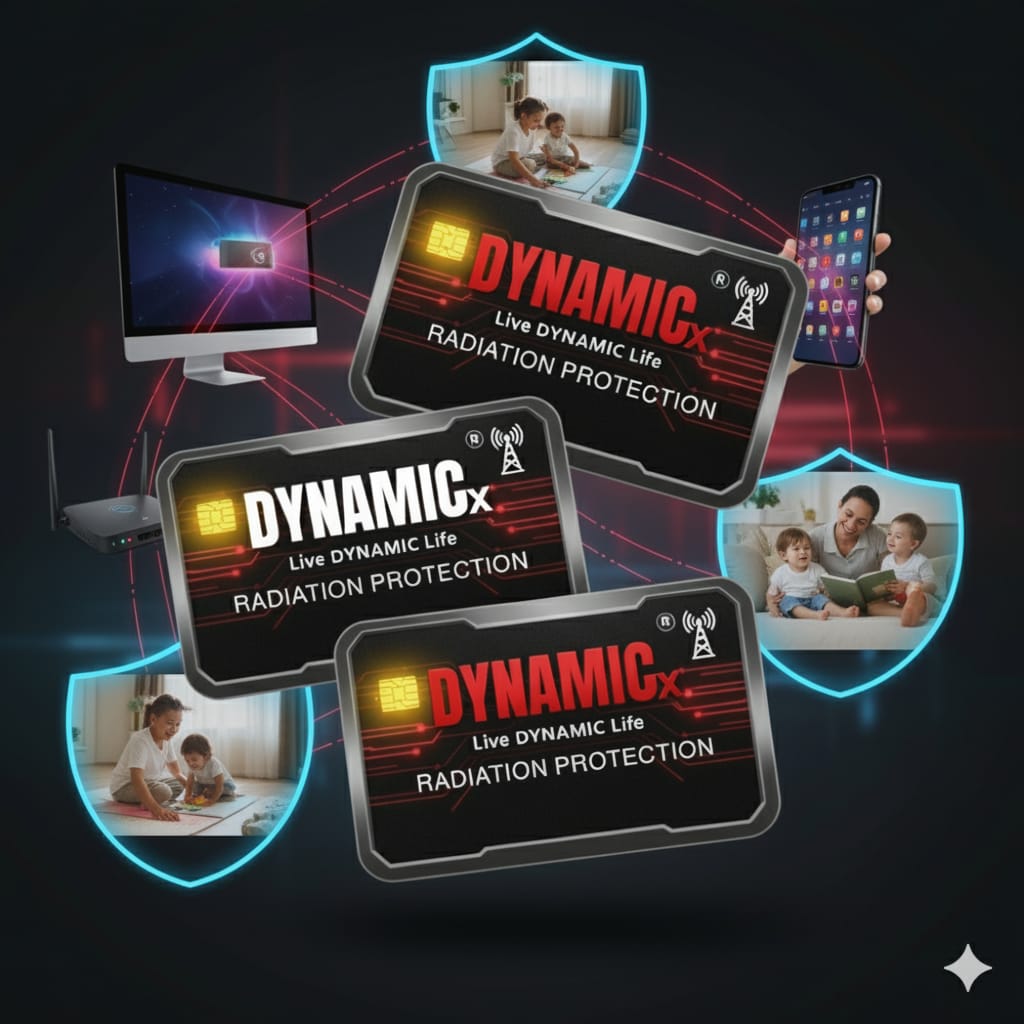 DYNAMICx Premium Radiation Protection Chip Safeguard against harmful radiation From: Mobile Phones, Computers, Tablet PC’S, Wi-Fi Routers ( Black )