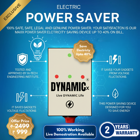 Dynamicx Premium Electric Saver - Save Upto 40% Electric Energy 2 Year Replacement Warranty (High Low Voltage Cutout + Electric Power Saver)